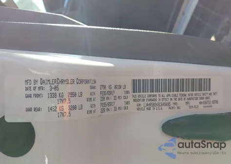 2005 Jeep Grand Cherokee Limited from USA, damaged, VIN 1J4HR58245C645035